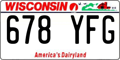 WI license plate 678YFG