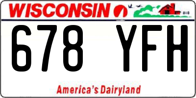 WI license plate 678YFH