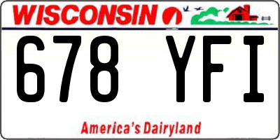 WI license plate 678YFI