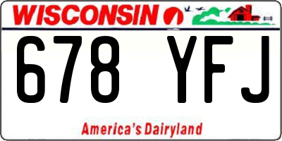 WI license plate 678YFJ