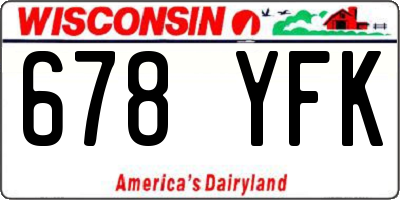 WI license plate 678YFK