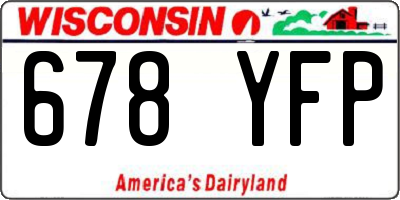 WI license plate 678YFP