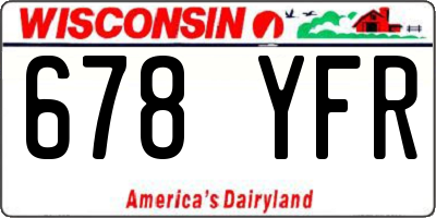 WI license plate 678YFR