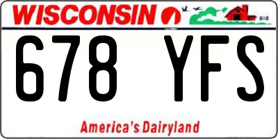 WI license plate 678YFS