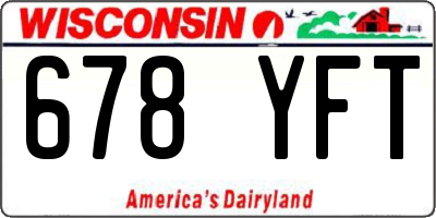 WI license plate 678YFT
