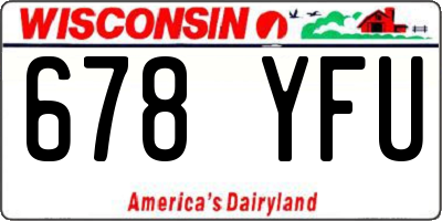 WI license plate 678YFU