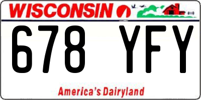 WI license plate 678YFY