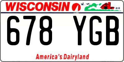 WI license plate 678YGB