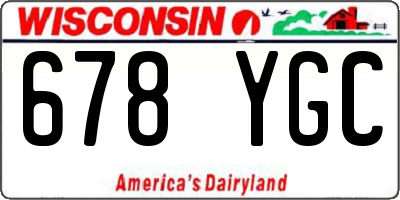WI license plate 678YGC
