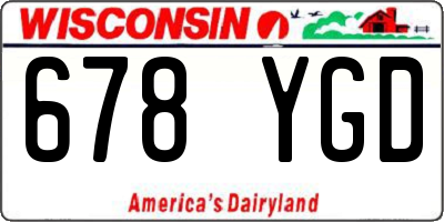 WI license plate 678YGD