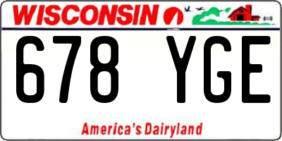 WI license plate 678YGE