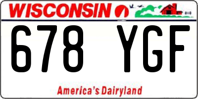WI license plate 678YGF