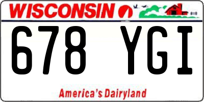 WI license plate 678YGI