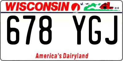WI license plate 678YGJ
