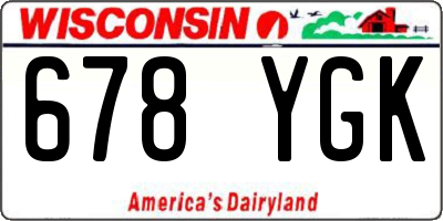 WI license plate 678YGK