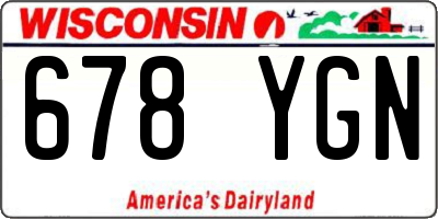 WI license plate 678YGN