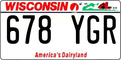 WI license plate 678YGR