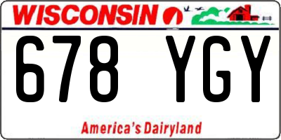 WI license plate 678YGY