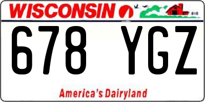 WI license plate 678YGZ