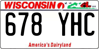 WI license plate 678YHC