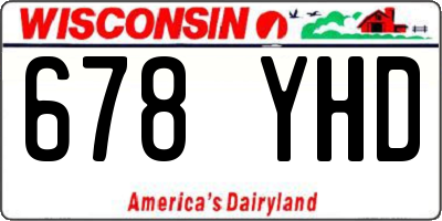 WI license plate 678YHD