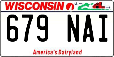 WI license plate 679NAI