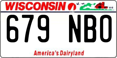 WI license plate 679NBO