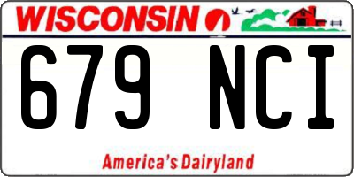 WI license plate 679NCI