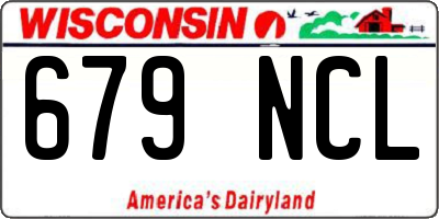 WI license plate 679NCL