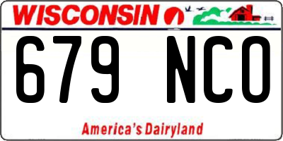 WI license plate 679NCO