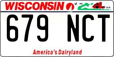 WI license plate 679NCT