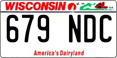 WI license plate 679NDC