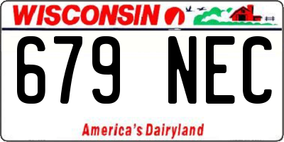 WI license plate 679NEC