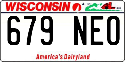 WI license plate 679NEO