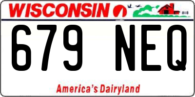 WI license plate 679NEQ