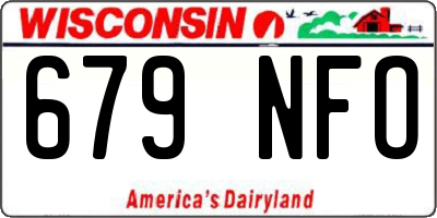 WI license plate 679NFO
