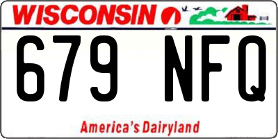 WI license plate 679NFQ