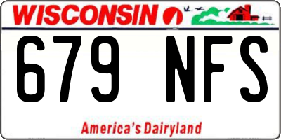 WI license plate 679NFS