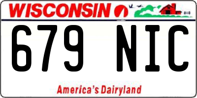 WI license plate 679NIC