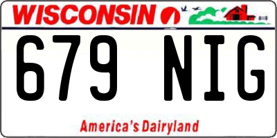 WI license plate 679NIG