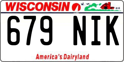 WI license plate 679NIK