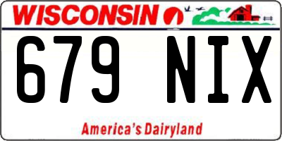 WI license plate 679NIX