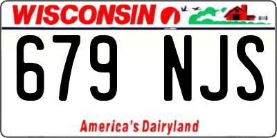 WI license plate 679NJS
