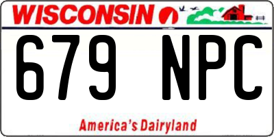 WI license plate 679NPC