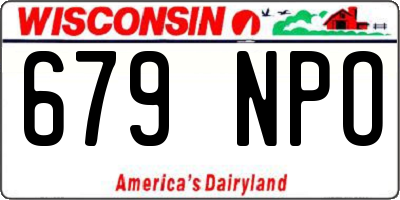 WI license plate 679NPO