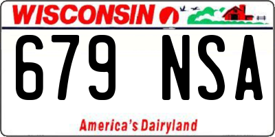 WI license plate 679NSA