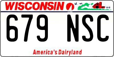 WI license plate 679NSC