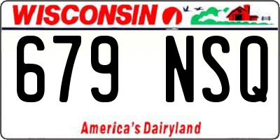 WI license plate 679NSQ