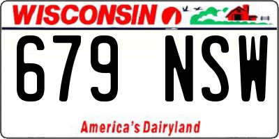 WI license plate 679NSW