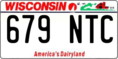 WI license plate 679NTC